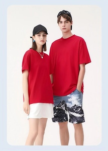 เสื้อยืดคอตตอน 100% น้ำหนัก 220 กรัม พิมพ์โลโก้ได้ตามต้องการ ทรงหลวม คอกลม สีพื้น แขนสั้น สไตล์ลำลอง ขายส่ง - Product Image 4