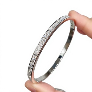 Custom Wholesale Luxury 18K <b>Gold</b> Lab Grown Diamond IGI Certified Round Brilliant Cut Bracelets <b>Bangles</b> Women Gift - Product Image 2