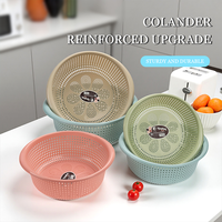 Panier de lavage et d'égouttage rond écologique pour fruits et légumes, en plastique PP de qualité alimentaire, couleurs personnalisables, vente en gros, rangement de cuisine