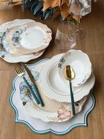 Service de table en porcelaine fine 24 pièces pour 6 personnes, design moderne doré, idéal pour les cadeaux d'affaires