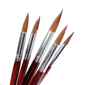 Kunstenaar Verf Borstels Top Kwaliteit Rode <span class=keywords><strong>Sable</strong></span> (Wezel Haar) Lange Handvat Ronde Kwast Set Voor Aquarel - Product Image 3