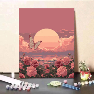 Pintura enmarcada por número de adultos, Kit de pintura de números al óleo DIY sobre <span class=keywords><strong>lienzo</strong></span>, dibujo colorido con marco para decoración del hogar - Product Image 2