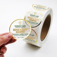 Étiquettes transparentes personnalisées pour flacons cosmétiques