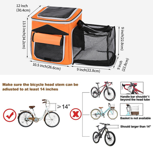 Cesta de bicicleta para perros de cara suave extensible, mochila portátil para mascotas, <span class=keywords><strong>2</strong></span> puertas abiertas, <span class=keywords><strong>2</strong></span> ventanas de malla, venta al por mayor personalizada para perros pequeños - Product Image 1