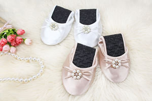 ¡Novedad de 2025! Zapatos <span class=keywords><strong>plegables</strong></span> para pies de rescate, zapatos de bailarina decorados con perlas para bodas y eventos para verano y primavera - Product Image 2