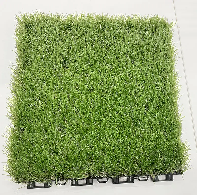 Turf puzzle artificial grass interlocking artificial grass tile Easy Installation Interlocked Landscaping artificial grass