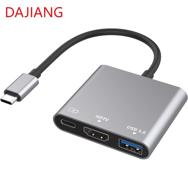 DAJIANG 4K  Output USB-C Digital AV Multiport Adapter 3 1 USB C 3.0 Hub for Laptop Power Supply Adapter Manufactured