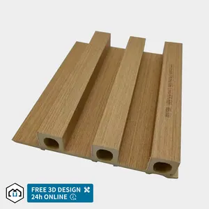 Home Decor Building Material Interior Pvc Wpc Background 3D Soundproof Fluted Waterproof Slat Wall Panels/boards