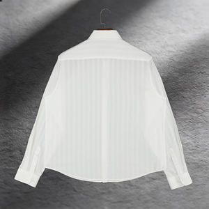 Camicie a Maniche Lunghe in <span class=keywords><strong>Seersucker</strong></span> Personalizzabili alla Moda per Uomo - Product Image 3