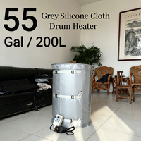 Chauffe-tambour gris 55 gallons à prix d'usine, 120V, en tissu Oxford imperméable, avec résistance en alliage de nicrome, 1500W, température maximale 150°F