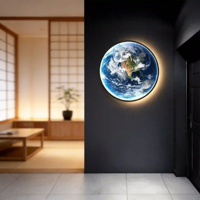 Lampe LED personnalisée en fer, style créatif, motif lunaire, pour chambre à coucher, éclairage d'ambiance intérieur confortable