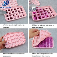 Moule à glaçons en silicone à 24 cavités en forme de cube, résistant à la chaleur, compatible réfrigérateur, réutilisable, facile à démouler, pour sucettes en chocolat