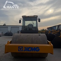 مدحلة طرق اهتزازية أحادية الأسطوانة مستعملة من XCMG طراز XS143J بوزن 14 طن، ضاغط هيدروليكي للتربة والأسفلت لبناء الطرق السريعة والسدود