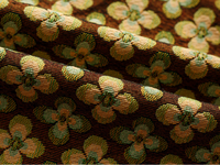 Tissu jacquard floral vintage, tissé, motif rétro à 4 pétales de fleurs, pour manteau, robe, sac, tapisserie, textile de maison pour femmes