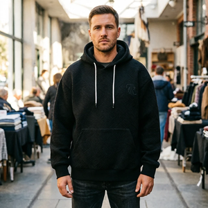 Sudadera con Capucha Extra Grande para Hombre, 320 g/m², Poliéster, con Relieve 3D, Antiarrugas, Corte Regular, para Otoño - Product Image 2