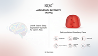 Gummies de glycinate de magnésium à la fraise en marque propre 1100 mg - Sans sucre, sans gluten, complément alimentaire énergétique pour adultes, 60 unités