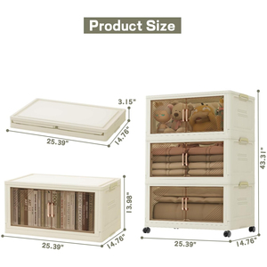 Gabinete de Almacenamiento Plegable de PP al por Mayor en China, 6 Tamaños Apilables, Capacidad de 50-500L, Diseño Moderno para Uso Doméstico - Product Image 3