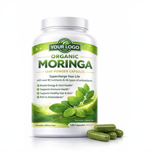 Cápsulas de Folha e Pó de <span class=keywords><strong>Moringa</strong></span> Oleifera Orgânica Natural (60 Cápsulas) para Suporte Imunológico Adulto - Atacado de Fábrica ISO - Product Image 1