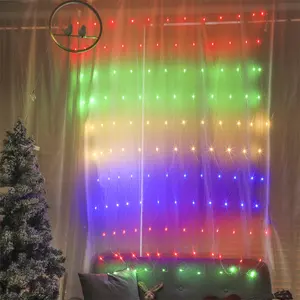 Good Selling Christmas Garden Lights Curtain Fairy Battery Fairy Curtain String Lights Multi-Color Curtain Light Christmas