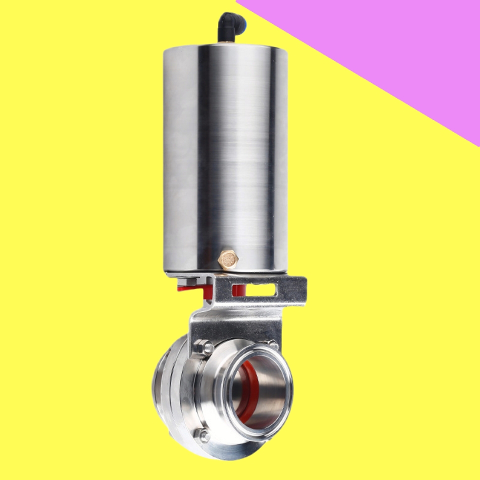 Single-Acting Vertical Clamp Sanitary Quick-Loading Pneumatic Butterfly Valve With 304/316L Stainless Steel