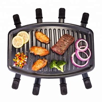 Antihaft-Teppanyaki Electric Indoor Rauchfreier Grill Grill Aluminium guss Grill Steinplatte 2 In 1 Tisch Bbq Raclette Käse