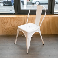 Français Vintage Industriel Base Métallique Cadre Restaurant Cuisine Couleurs Personnalisées Fer Tolix Sidechair Salle À Manger Lix Chaise En Métal