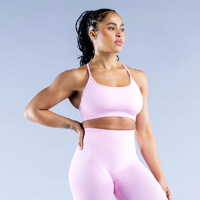Soutien-gorge de sport Yoga à dos croisé, maintien élevé, en nylon haute élasticité, sans coutures, pour femme, idéal pour la gym et l'entraînement, personnalisable avec logo