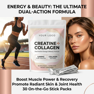 Poudre de protéines, collagène et créatine en sachets individuels, 5000 mg de créatine avec racine de betterave pour le soutien musculaire et la beauté - Product Image 2