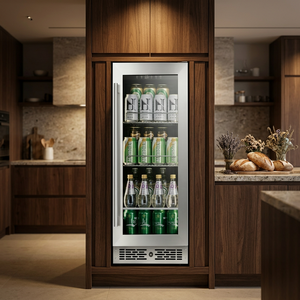 Refrigerador/Enfriador NE-351-P de Acero Inoxidable para Debajo del Mostrador, con Puerta de Vidrio Individual, Zona de Temperatura Única, para Bebidas, para el Hogar - Product Image 3