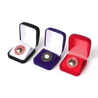 Boîte d'emballage pour bijoux en velours simple, faite à la main, avec coins arrondis, floquée, couleur et taille personnalisées