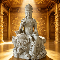 Ensemble de 3 statues de Guanyin Bodhisattva, trente-trois manifestations d'Avalokiteshvara, sculpture en pierre Kuan Yin à vendre
