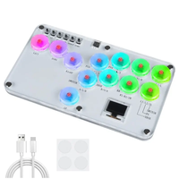 Controlador Hitbox sin Palanca, Palancas de Combate Personalizadas con 12 Teclas, Teclado Arcade con Todos los Botones para PS4, PS3, Switch, PC, Teclado RGB