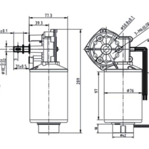 D76mm D63mm DC <b>Worm</b> <b>Gear</b> Motor 24V 12V 100W 120W 180W Permanent Magnet Long Shaft for Lubrication Pump Device - Product Image 5