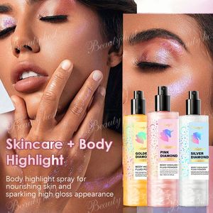 Vegan Natural Organic Body Highlight Oil Makeup Self-Tanning Liquid Bronzer Highlight Shimmering Mist Glitter Body Shimmer Spray - Product Image 1