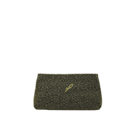 Ensemble de trousses de maquillage en polyester vert olive avec paillettes, fermeture éclair, logo brodé personnalisé, trousse de toilette portable pour femmes