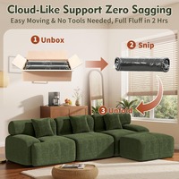 Komprimiertes Modulares L-förmiges Sofa-Set 118 Zoll, Knochenloses Memory-Schaum Modernes Sofa für Wohnzimmer & Schlafzimmer