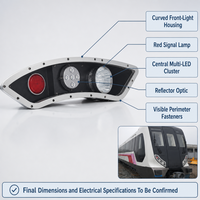 Lampu Depan Lengkung SHIZI Metro, Lampu Sein LED Kanan Kiri, Lampu Depan LED Tahan Air IP67, Lampu Kereta LED, Dapat Disesuaikan