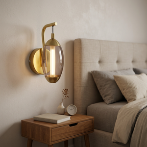 Lumetal Wall <b>Lamp</b> 9W LED Modern Button Control Indoor Middle Glass + Metal 3000K (<b>Warm</b> White) - Product Image 6