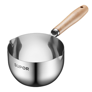 Supor Mini casserole en acier inoxydable avec poignée en bois, résistante à la chaleur, pour verser l'huile et cuisiner - Product Image 1