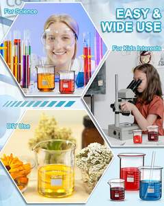 كوب زجاجي ذو شكل علمي منخفض, كوب زجاجي متدرج لقياس القسائد - Product Image 6