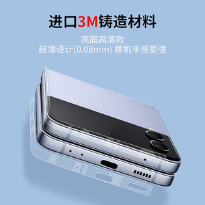 ฟิล์มกันรอยหน้าจอใสแบบขอบโค้ง PET สำหรับ Oppo Find N2 Flip คุณภาพสูง - Product Image 5