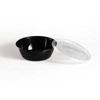 Boîte à lunch ronde jetable en plastique de stockage de récipient de livraison de nourriture de pp avec le couvercle