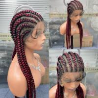 Perruque Tressée Synthétique Jennifer, 24 ou 32 Pouces, Lace Front, Grossiste Africain, Tresses pour Femmes Noires