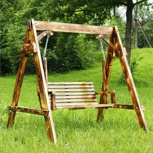 高品质木制秋千现代木制秋千设计户外花园木制秋千椅