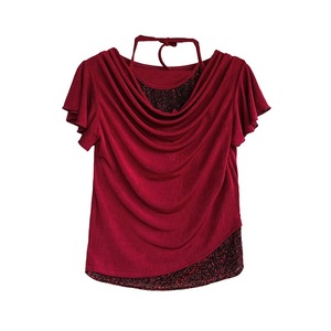 Crewneck Strap Color Matching All-match Short-sleeve T-shirt Women's 2026 Summer New Simple Fashion Slim-fit Top - Product Image 5