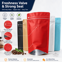 Sacs à café en aluminium haute barrière avec valve de dégazage unidirectionnelle et fermeture éclair pour le stockage de grains torréfiés frais 454g