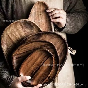 Productos de Calidad Seleccionada: Plato/Plato Redondo Creativo de Madera de Acacia Estilo Japonés para Frutos Secos - Product Image 2