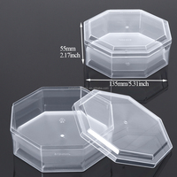 Boîte à biscuits en plastique octogonale SUNSHING, boîte de rangement pour biscuits, boîte de rangement pour chocolat, boîte de rangement pour pâtisserie, avec couvercle transparent de qualité alimentaire
