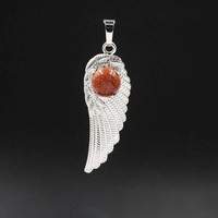 Colgante de ala de Ángel de cristal para mujer, collar de ala de Ángel de circonia cúbica de la amistad de plata de ley, colgante de ala de Ángel
