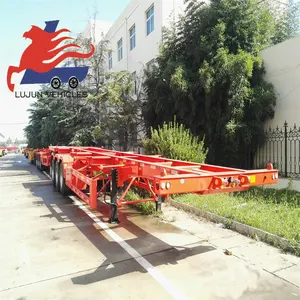 3 eixo 40 ft recipiente transporte Shandong fez quadro esqueleto semi-reboque